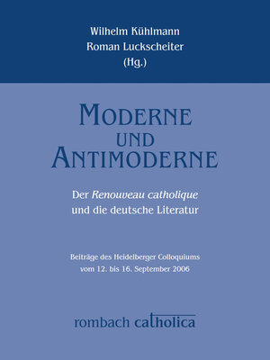 cover image of Moderne und Antimoderne